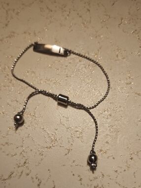 Adjustable Silver-Tone Sliding Bracelet